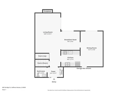Floorplan - 682 Claridge Cir, Hoffman Estates, IL 60169 photo 3 of 4