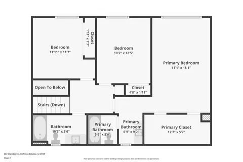 Floorplan - 682 Claridge Cir, Hoffman Estates, IL 60169 photo 2 of 4