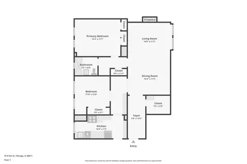 Floorplan - 73 Elm St #12D, Chicago, IL 60611 photo 1 of 1