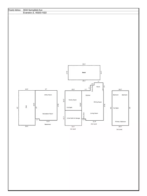 Floorplan - 9532 Springfield Ave, Evanston, IL 60203 photo 1 of 1