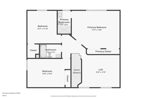 Floorplan - 521 Ivory Ln, Bartlett, IL 60103 photo 2 of 3