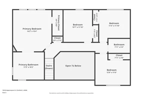Floorplan - 1303 Bridgehampton Dr, Plainfield, IL 60586 photo 2 of 3