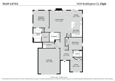 Floorplan - 3656 Reddington Cir, Elgin, IL 60124 photo 1 of 1