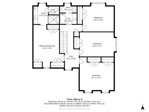Floorplan - 3626 Radcliffe Dr, Northbrook, IL 60062 photo 2 of 4