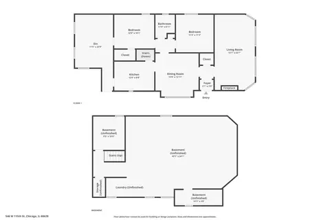 Floorplan - 546 W 115th St, Chicago, IL 60628 photo 2 of 3