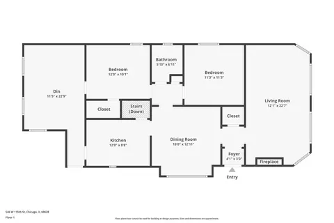 Floorplan - 546 W 115th St, Chicago, IL 60628 photo 3 of 3