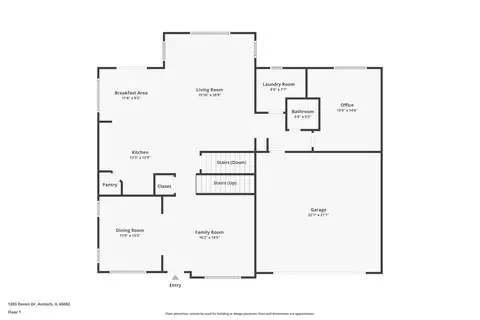 Floorplan - 1203 Devon Dr, Antioch, IL 60002 photo 1 of 3