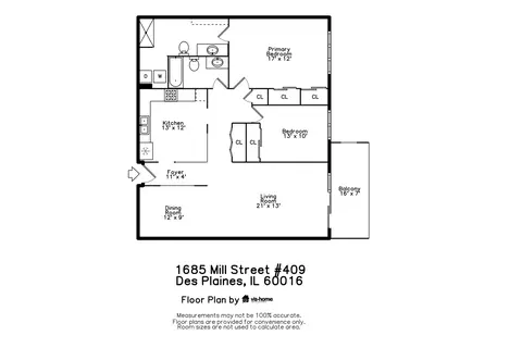 Floorplan - 1685 Mill St #409, Des Plaines, IL 60016 photo 2 of 2