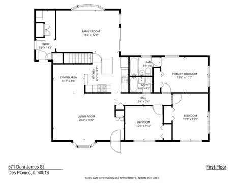 Floorplan - 571 Dara James Rd, Des Plaines, IL 60016 photo 1 of 2