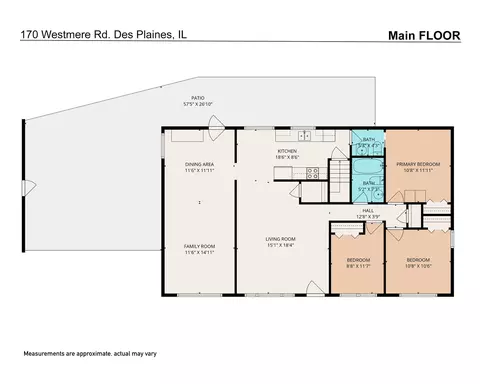 Floorplan - 170 Westmere Rd, Des Plaines, IL 60016 photo 1 of 2