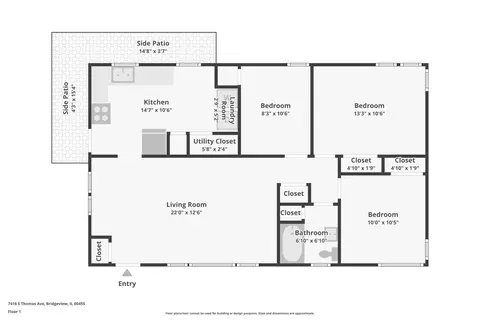 Floorplan - 7416 S Thomas Ave, Bridgeview, IL 60455 photo 1 of 1