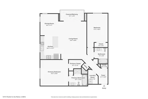 Floorplan - 1277 E Thacker St #303, Des Plaines, IL 60016 photo 1 of 1