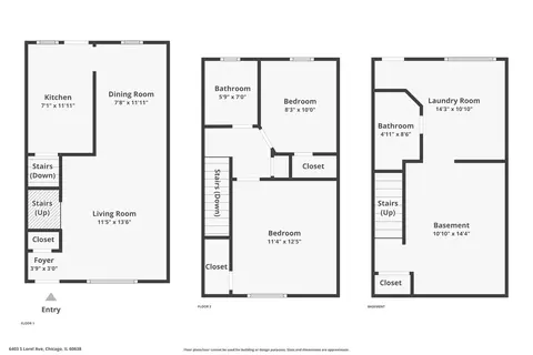 Floorplan - 6403 S Lorel Ave, Chicago, IL 60638 photo 3 of 3