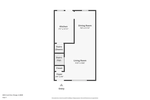 Floorplan - 6403 S Lorel Ave, Chicago, IL 60638 photo 1 of 3