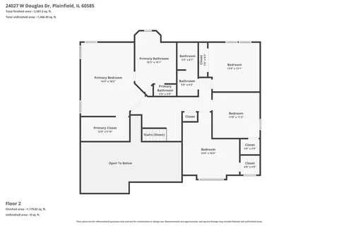 Floorplan - 24027 Douglas Dr, Plainfield, IL 60585 photo 2 of 3