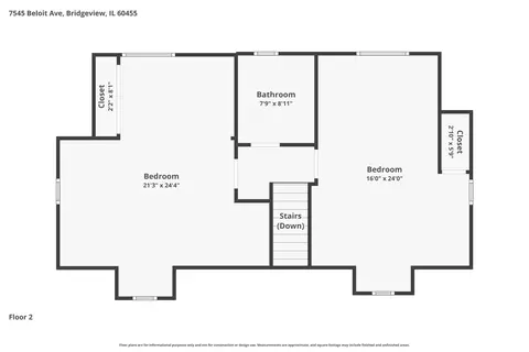 Floorplan - 7545 Beloit Ave, Bridgeview, IL 60455 photo 2 of 3