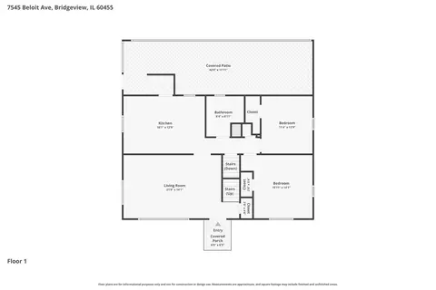 Floorplan - 7545 Beloit Ave, Bridgeview, IL 60455 photo 1 of 3