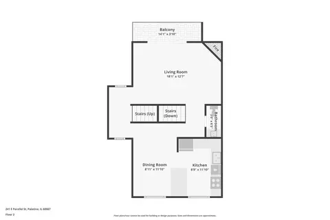 Floorplan - 241 E Parallel St #1A, Palatine, IL 60067 photo 2 of 3