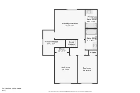 Floorplan - 241 E Parallel St #1A, Palatine, IL 60067 photo 3 of 3