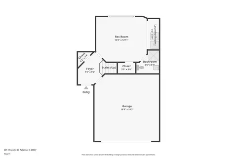 Floorplan - 241 E Parallel St #1A, Palatine, IL 60067 photo 1 of 3