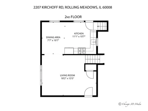 Floorplan - 2207 Kirchoff Rd, Rolling Meadows, IL 60008 photo 3 of 4