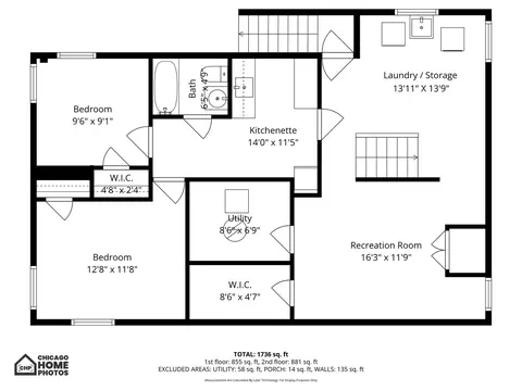 Floorplan - 1844 Lemar Ave, Evanston, IL 60201 photo 2 of 2