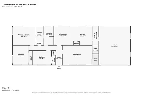 Floorplan - 15036 Durkee Rd, Harvard, IL 60033 photo 1 of 3