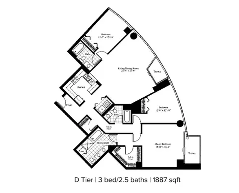 Floorplan - 420 E Waterside Dr #2214, Chicago, IL 60601 photo 1 of 1