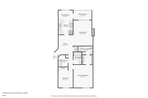 Floorplan - 170 Grove Ave #B, Des Plaines, IL 60016 photo 1 of 1