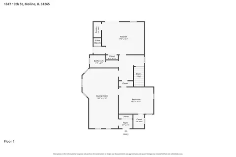 Floorplan - 1847 10th St, Moline, IL 61265 photo 1 of 2