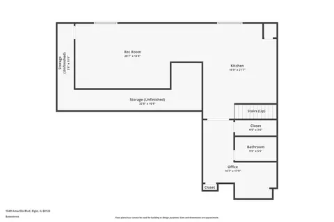 Floorplan - 1849 Amarillo Blvd, Elgin, IL 60124 photo 1 of 4