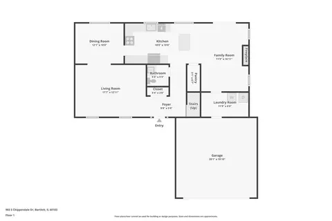 Floorplan - 965 S Chippendale Dr, Bartlett, IL 60103 photo 2 of 3