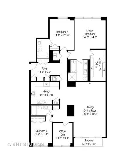 Floorplan - 250 E Pearson St #1007, Chicago, IL 60611 photo 1 of 1