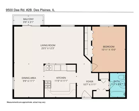 Floorplan - 9500 Dee Rd #202B, Des Plaines, IL 60016 photo 1 of 1
