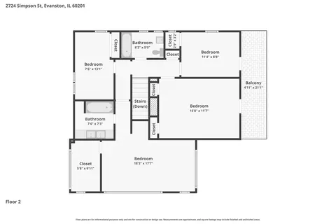Floorplan - 2724 Simpson St, Evanston, IL 60201 photo 2 of 2