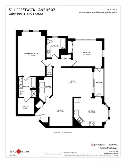 Floorplan - 511 Prestwick Ln #307, Wheeling, IL 60090 photo 1 of 1