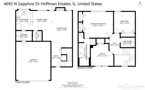 Floorplan - 4692 N Sapphire Dr, Hoffman Estates, IL 60192 photo 3 of 3