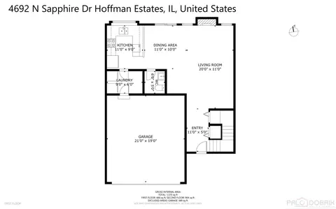 Floorplan - 4692 N Sapphire Dr, Hoffman Estates, IL 60192 photo 1 of 3