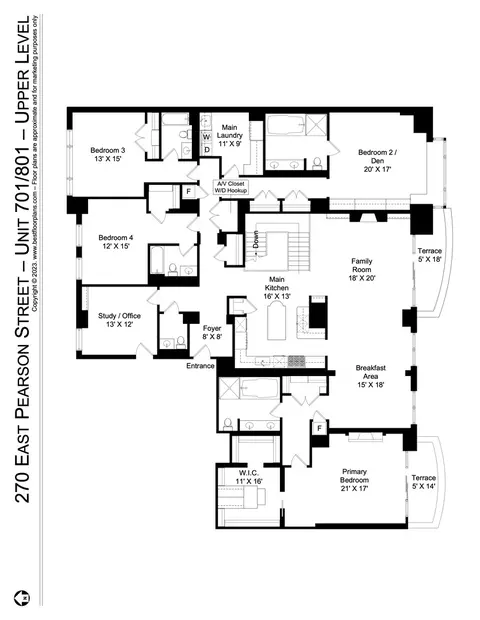 Floorplan - 270 E Pearson St #701-801, Chicago, IL 60611 photo 2 of 2
