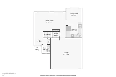 Floorplan - 993 Willow St, Itasca, IL 60143 photo 1 of 3