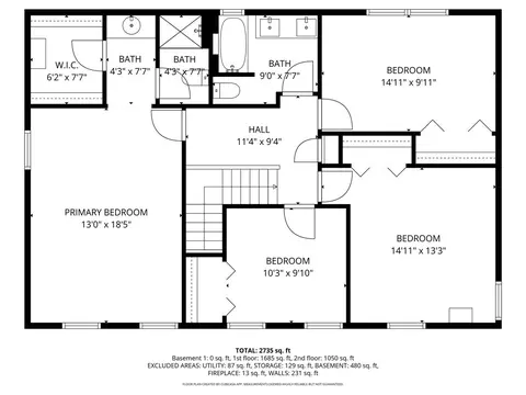 Floorplan - 805 Sutton Dr, Northbrook, IL 60062 photo 2 of 4