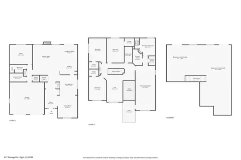 Floorplan - 617 Donegal Dr, Elgin, IL 60123 photo 1 of 3