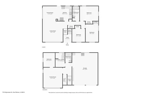 Floorplan - 774 Polynesian Dr, Des Plaines, IL 60016 photo 1 of 1