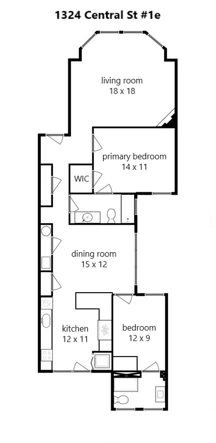 Floorplan - 1324 Central St #1E, Evanston, IL 60201 photo 1 of 1