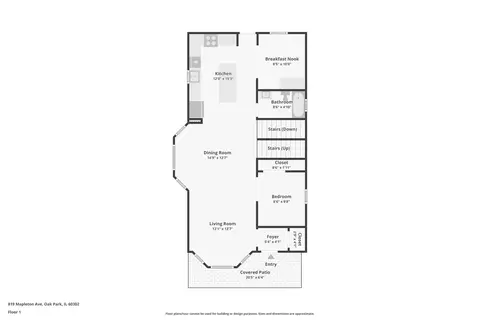 Floorplan - 819 Mapleton Ave, Oak Park, IL 60302 photo 1 of 2