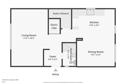 Floorplan - 11659 S Ada St, Chicago, IL 60643 photo 1 of 3