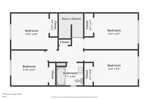 Floorplan - 11659 S Ada St, Chicago, IL 60643 photo 2 of 3