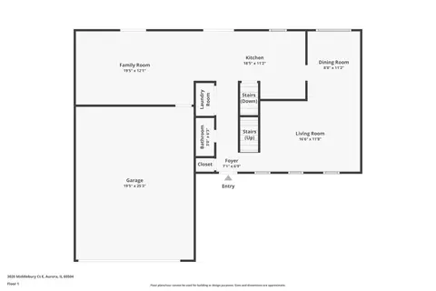 Floorplan - 3020 Middlebury Ct, Aurora, IL 60504 photo 1 of 2