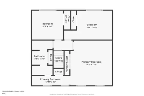 Floorplan - 3020 Middlebury Ct, Aurora, IL 60504 photo 2 of 2