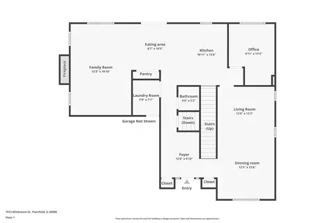 Floorplan - 1913 Windstone Dr, Plainfield, IL 60586 photo 1 of 3